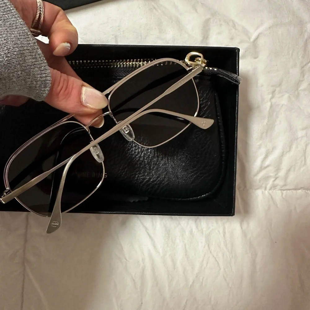 Anine Bing Highland Sunglasses in silver - Picture 9 of 9